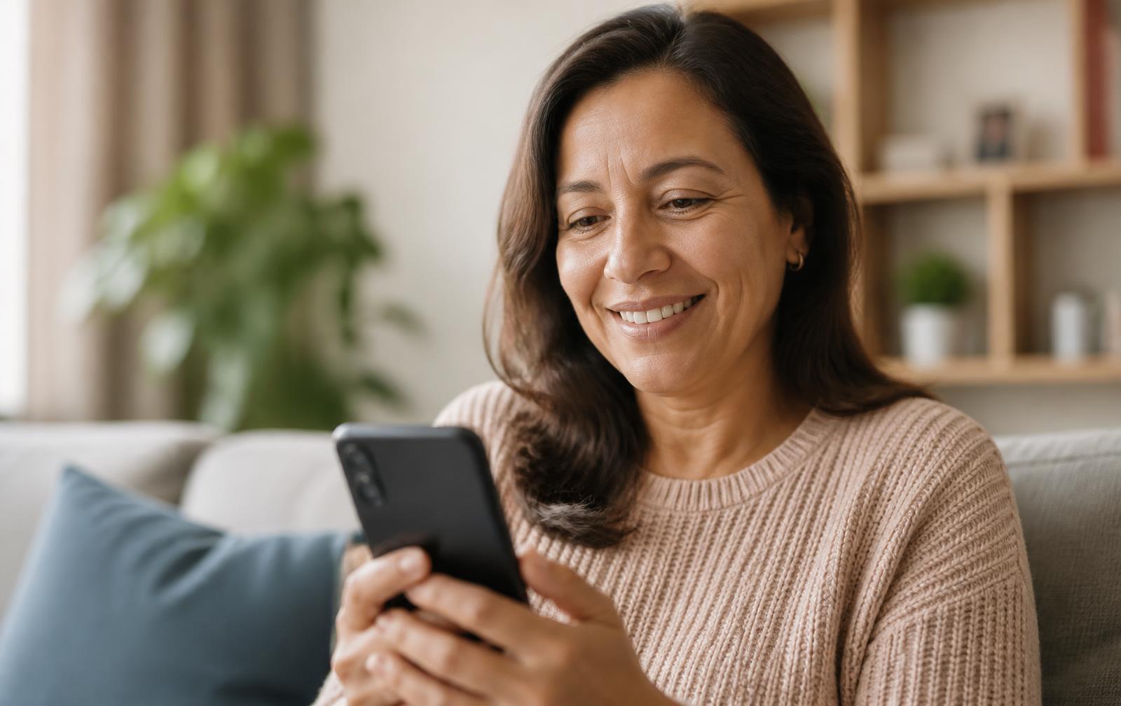 Patient reading a WhatsApp appointment message
